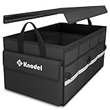 K KNODEL Car Trunk Organizer with Lid, Collapsible Car Trunk Storage Organizer, Car Organizer and Storage for SUV, Truck, Sedan (Medium, Black)