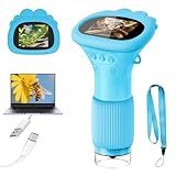 Acoath Microscope for Kids, 1000X Handheld Digital Miniscope with 2.0" Screen, Portable Pocket Microscope Education Toys Christmas Gifts for Age 3 4 5 6 7 8 9 10 Girls Boys