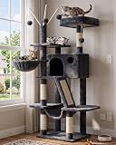 Hey-brother Cat Tree Tower with Padded Platform Bed, Hammock, MPJ019-SG