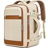 Travel Backpack for Women Airline Approved Carry On Backpack with Shoe Pouch,TSA 15.6inch Laptop Mochila Flight Approved Personal Item Bag for Weekender Overnight Bags Bookbag Travel Essentials,Beige