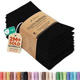 Utopia Kitchen Cotton Blend Black Cloth Napkins [12 Pack, 18x18 Inch]