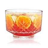 Viski Admiral Crystal Punch Bowl - Vintage Style Glass Punch Bowl for Parties - Serveware for Cocktails, Dishwasher Safe 2.5 Gallons 320oz Set of 1.