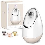 Vanity Planet Aira Ionic Facial Steamer (Beige) - Pore Cleaner That Detoxifies, Cleanses and Moisturizes - Adjustable Nozzle, Water Tank with 3 Essential Oil Baskets