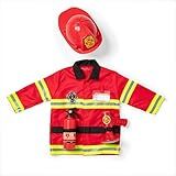Melissa & Doug Fire Chief Role Play Costume Dress-Up Set, Pretend Play Firefighter Outfit with Realistic Accessories for Kids and Toddlers Ages 3+