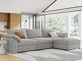 EASE MOOSE Oversized L Shape Sectional Modular Sofa,Wide Deep seat Sectional Sofa,Comfortable Grey Cloud Modular Sofa