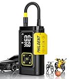 Philoent Tire Inflator Portable Air Compressor for Car Tires with Gauge, 150PSI Fast Bike Air Pump for Auto, Motorcycle, Bicycle, Balls, Digital Tire Pump with LED Light, Auto Shut-Off