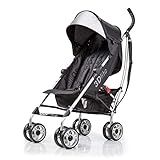 Bright Starts 3Dlite Convenience Stroller, Black - Lightweight Stroller, Large Seat Area, Mesh Siding, 4 Position Recline, Extra Large Storage Basket, Infant Stroller for Travel