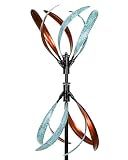Cyan Oasis Wind Spinners Outdoor – Metal Large Wind Spinner with Stake for Yard and Garden, Garden Wind Sculptures & Spinners, Ideal Gift for Family (13'' W x 70.5'' H)