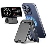 QYQBOON Mag-Safe Wallet Magnetic Wallet for iPhone Lightweight Magnetic Phone Wallet Stand Adjustable Leather Magnetic Card Holder for iPhone 16/15/14/13/12 Series, Not for iPhone 13/12 Mini (Black)
