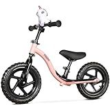 KRIDDO Toddler Balance Bike 2 Year Old, Age 24 Months to 5 Years Old, Early Learning Interactive Push Bicycle with Steady Balancing, Gift Bike for 2-5 Boys Girls, Pink