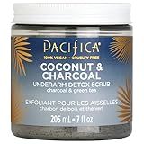 Pacifica Underarm Body Scrub - Armpit Detox Coconut & Charcoal Deodorant– Exfoliating & Nourishing for Natural Deodorant Users – Aluminum-Free & Safe for Sensitive Skin, Vegan & Cruelty-Free, 7 fl oz