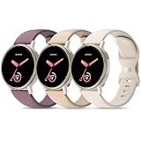 EverAct 3 Pack Silicone Bands Compatible with Garmin Vivoactive 5 Watch Band/Vivoactive 6/3/3 Music, 20mm Soft Sport Strap Replacement for Venu Sq 2/Venu/Venu Sq & Forerunner 55/165/245/645, Small
