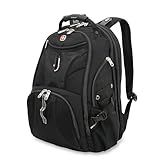 SwissGear 1900 ScanSmart 17” Laptop Backpack Black – Reflective Tech Backpack with ScanSmart Compartment – Multiple Organizer Pockets & RFID Scan Blocking Technology