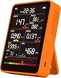 Professional Indoor Air Quality Monitor with AQI Beep Alarms, Portable Real-Time Detector for Home Cars Plants and Pets