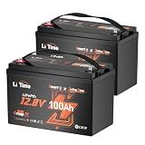 Litime 12V 100Ah Trolling Motor LiFePO4 Battery for Marine, Boat (2-Pack)