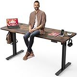 SIAGO Electric Standing Desk Adjustable - 63 x 24 Inch Sit Stand up Desk with Cable Management - 3 Memory Preset Adjustable Height Table