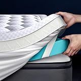 5 Inch Mega Support Memory Foam Queen Mattress Topper for Pressure Relief, Dual Layer 2.5" Pillow Top Mattress Topper Queen Plus 2.5" Cooling Gel Infused Memory Foam Mattress Pad