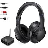 ROSIDA Wireless Headphones for TV Watching with Transmitter, TV Headphones Wireless for Seniors 295FT Range with Optical, AUX, RCA and USB Way, High Volume Control, Long Playtime, No Delay, Black