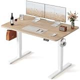 FEZIBO Standing Desk 48 × 24 Inch Electric Height Adjustable, Maple