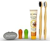 Dr. Oakley Dental Toothbrush Kit for Dogs & Cats -Finger Brush for Small Pets and Soft brushes for Large or Older Natural and Safe Peanut Butter Flavor -