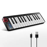 Donner Mini MIDI Keyboard, N-25 25 Key MIDI Controller for Beginner with Velocity-Sensitive Mini Keys&Light-up Rocker&Music Production Software, Small Controlador MIDI with 40 Teaching Courses