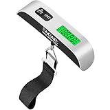 BAGAIL Digital Luggage Scale, 110lbs Hanging Baggage Scale with Backlit LCD Display,Portable Suitcase Weighing Scale,Travel Luggage Weight Scale with Hook,Strong Straps for Travelers(Ash Silver