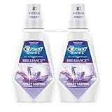 Crest Mouthwash/Mouth Rinse, 3D White Brilliance Whitening, Alcohol Free, Clean Mint, 2x1L (33.8 fl oz)