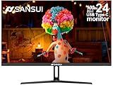 SANSUI Monitor 24 inch 100Hz USB Type-C Computer Monitor丨FHD 1080P PC Monitor丨HDMI丨FreeSync丨HDR丨Earphone Jack丨 Ergonomic Tilt for Home and Office