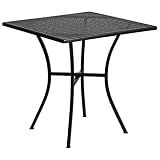 Flash Furniture 28" Square Patio Table, Black