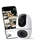 VIRTAVO XD1 Indoor Security WiFi Camera, No Subscription Required, Dual-Lens 360° PTZ Baby Monitor & Pet Cam, Motion Tracking, 2-Way Audio, Night Vision,Optional Cloud/SD Storage, Phone App, Wired