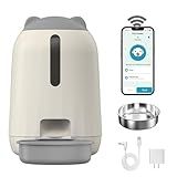 PAPIFEED Automatic Cat Feeder, 2.4G WiFi Auto Cat Food Dispenser with App Control, 3L Auto Pet Feeder with Dual Power Supply, Detachable for Easy Clean for Cats and Small Dogs, Grey