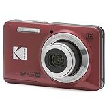 KODAK PIXPRO FZ55 16MP Compact Digital Camera, 5X Optical Zoom, Red