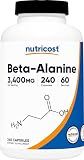 Nutricost Beta-Alanine Capsules 3400mg, 240 Capsules (60 Serv) - Potent Beta Alanine, Gluten Free & Non-GMO, 850mg Per Cap