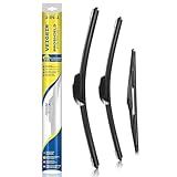 3 Pack Windshield Wiper Blades Compatible With Toyota RAV4 2019-2022 Front and Rear Original Equipment Automotive Replacement Blades Set For My Car - 26"16"12"