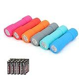 EverBrite Mini Flashlights 6-Pack Mix Colors, Batteries Included