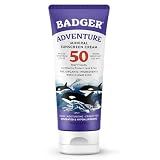 Badger Reef Safe Mineral Sunscreen, SPF 50, 98% Organic with Zinc Oxide, Non Toxic, Water Resistant, Unscented & Hypoallergenic, Broad - Spectrum, For Adventure & Sport, 2.9 fl oz