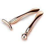 LISAPACK 2pcs Metal Eye Cream Applicator Tool, Facial Roller Massage Wand