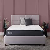Lucid 10 Inch Memory Foam Mattress - Medium Feel - Infused with Refreshing Bamboo Charcoal and Cooling Gel - Bed in a Box - Temperature Regulating - Short Queen Size - RV or Camper Van Size