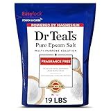 Dr Teal's Pure Epsom Salt Bulk Magnesium Sulfate USP, Fragrance Free, 19 lbs
