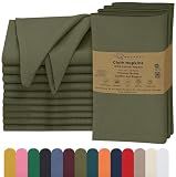 Ruvanti Cloth Napkins Set of 12, 100% Cotton 18”x18” - Capulet Olive