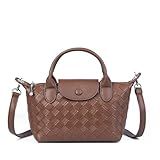 Mini Lightweight Genuine Leather Women's top Handle Handbag Fashion Travel Daily Satchel, Brown