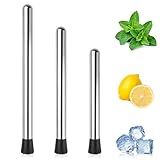 Muddler for Cocktails, 4 Pack Cocktail Muddler 8" 10" 12", Stainless Steel Muddler for Mojitos Fruit Lemon Drinks Party, Lemonade Stand Supplies, Bar Accessories