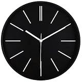 zyzamay Modern 12 Inch Round 3D Wall Clock, Black, Silent Quartz Battery Operated, Easy to Read, Accurate Time, Modern Style