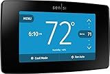Emerson Sensi Touch Wi-Fi Smart Thermostat with Touchscreen Color Display, Works with Alexa, Energy Star Certified, C-wire Required, ST75 Black 5.625" x 3.4" x 1.17"