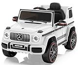 ANPABO Licensed Mercedes-Benz G63 Car for Kids, 12V Ride on Car w/Parent Remote Control, LED Headlights, Music Player & Horn, Soft Start, Low Battery Prompt, Kids Electric Car, White