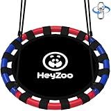 HeyZoo Saucer Swing, 40 Inch Swing Sets for Backyard and Outdoor Playground, 900lbs Weight Capacity, with 360 Degree Swivel, Gifts for Kids, Blue and Red