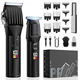 Professional Hair Clippers for Men Cordless Trimmers Kit with LED Display Electric Beard Trimmer for Kid Cordless Beards Trimmer Haircut Grooming Kit Gift for Men Women Barber Kids (Black)