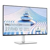 Dell S2725HS 27 Inch Monitor, FHD (1920x1080) Display, 100Hz Refresh Rate, 1500:1 Contrast Ratio, TÜV Rheinland Eye Comfort 4 Star, Integrated 2x5W Speaker, Height/Tilt/Swivel/Pivot- Ash White Color