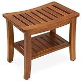 Teakcraft Teak Shower Bench & Stool for Inside Shower, 21", Fully Assembled