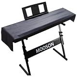 Mooson Keyboard Piano Cover, Digital Piano Dust Cover, Light Luxury Soft and Premium Surface, Thickening Electronic Organ Covering Keyboard Update Encasement (Black)